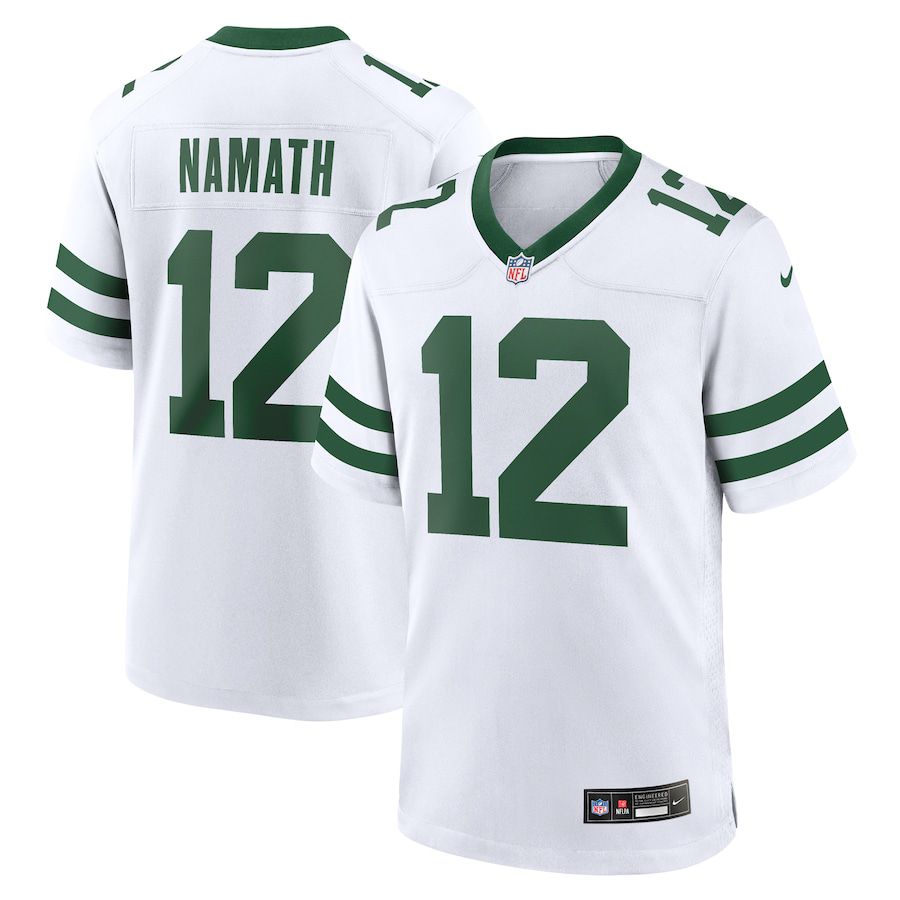 Men New York Jets #12 Joe Namath Nike White Legacy Retired Player Game NFL Jersey->->NFL Jersey